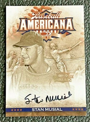 🔥 STAN MUSIAL 2008 DONRUSS THREADS BASEBALL AMERICANA AUTOGRAPH #d /25!🔥CARDS! - Image 1 of 2
