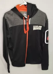 Giacca con cappuccio e zip intera Majestic Therma Base NFL Cleveland Browns da uomo taglia media - Foto 1 di 7