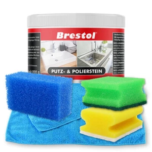 PUTZSTEIN Polierstein 900 g Dose + Schwamm-Set + Mikrofaser Universaltuch - Bild 1 von 6