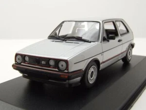 VW Golf 2 GTI 16V 2 puertas 1985 plata coche modelo 1:43 Maxichamps - Imagen 1 de 9
