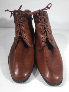 Botines de cuero marrón puro Agnese hechos en Italia talla 5,5 (36 Reino Unido) clásicos - Imagen 1 de 12
