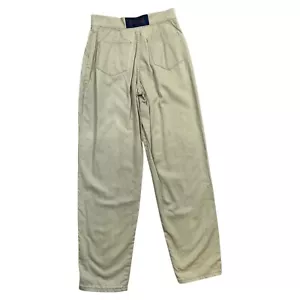 Vintage 80s 90s COCA COLA Beige Trousers 8 Tapered High Waisted Mom Barrel - Picture 1 of 3
