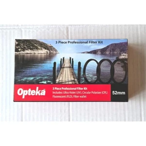 OPTEKA 3-PIECE Pro Filter Kit (UV, Polarizer, ND8) + Case, 52 mm - Picture 1 of 4