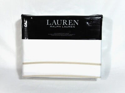 Funda nórdica Ralph Lauren Spencer Border Satén Completa/Reina Lino Blanco NUEVA Foto 1 de 4