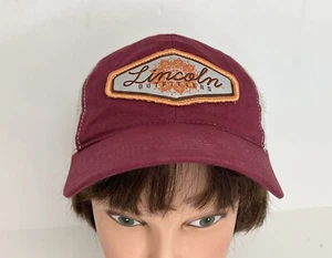 Lincoln Outfitters Damen Passform Mütze Kappe Netz Druckknopflasche Burgunderrot mit Patch Orange - Bild 1 von 8