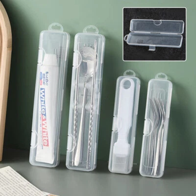 Clear Plastic Storage Box Pencil Pen Case Organizer Container Stationery Holde m - Image 1 of 4