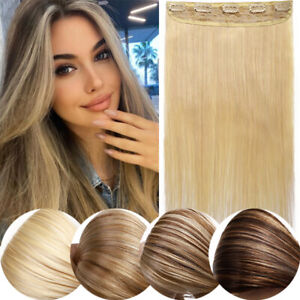One Piece Clip in Real Remy Human Hair Extensions Highlight 3/4 Full Head Thick
