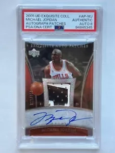 2005 U.D Exquisite Autograph Patches AP-MJ Michael Jordan Authentic Auto 8 - Picture 1 of 3