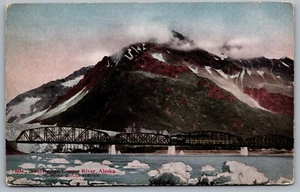 Postcard Cooper River Alaska c1910s Steel Bridge Railroad Childs Glacier - Picture 1 of 2