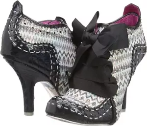 Bota de tobillo multitobillo para mujer Irregular Choice 3rd party negra brillante - Imagen 1 de 2