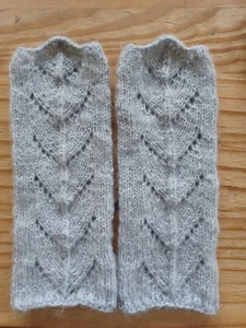 Stulpen ,Armstulpen, Pulswärmer - handgestrickt grau - Bild 1 von 2