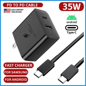 35W USB-C Super Fast Wall Charger & 3FT Cable For Samsung Galaxy S21-S23 S24 S25 - Picture 1 of 12