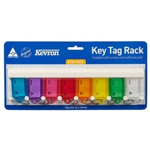 Kevron ID6 Fluoro Key Tags 8 Pack with Rack - Picture 1 of 1