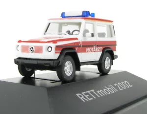 Herpa Mercedes-Benz Classe G medico di emergenza RETTmobil 2002 - 1:87 H0 modello auto in IMBALLO ORIGINALE - Foto 1 di 4