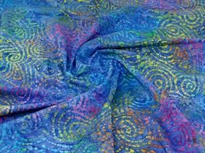 John Louden Cotton Batik Fabric Blue - per metre - Picture 1 of 6