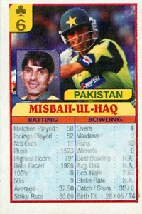 2011 PAKISTAN Cricket Card MISBAH-UL-HAQ One Day International - Picture 1 of 3