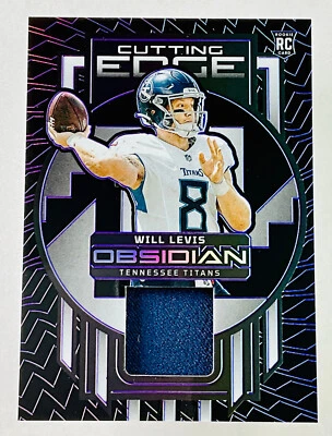 2023 Panini Obsidian Will Levis RC Cutting Edge Purple Electric Etch Patch /75 - Image 1 of 2