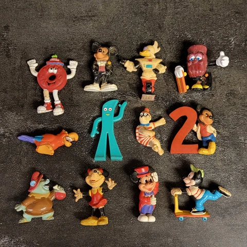 Lot Vintage 80s 90s Applause PVC Figure Gumby Raisins Mickey Mouse Gizmo Hong Ko Cover