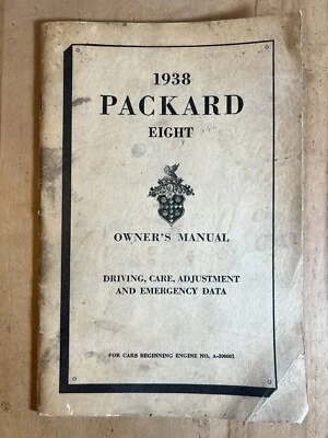 Packard 1938 ocho propietarios manual de operación original 1601 1601A 1601D 1602 Foto 1 de 4