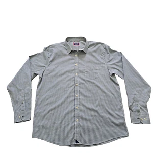 UNTUCKit Shirt Men's 2XL XXL Tall Blue White Check Long Sleeve Polyester - Picture 1 of 10