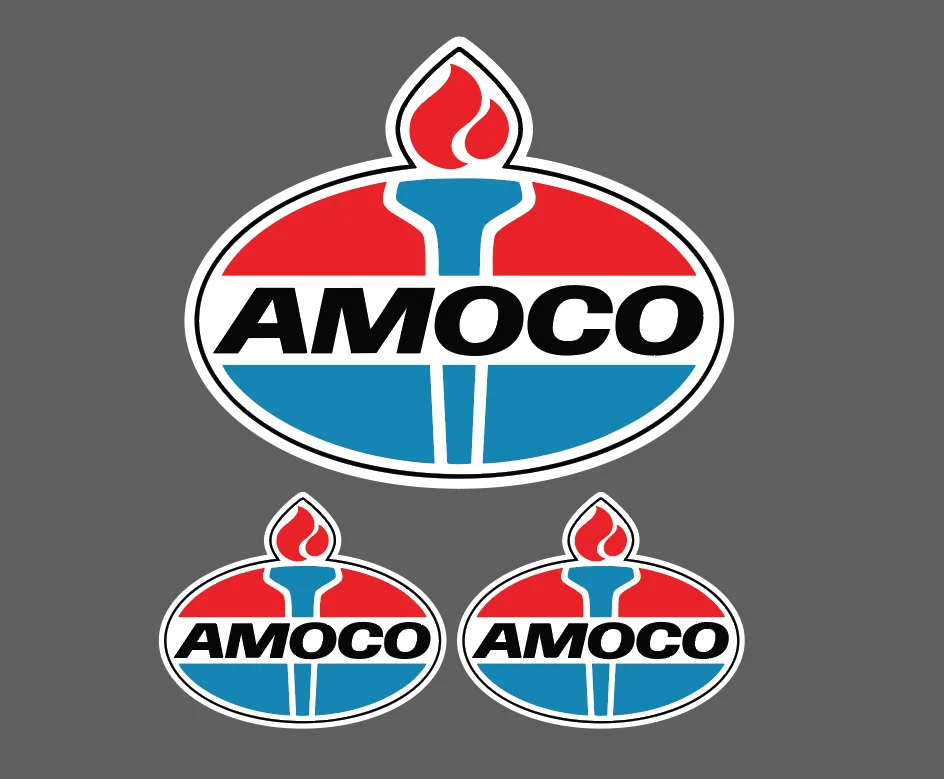 Estação adesiva de vinil vintage Amoco Gas Oil Co Std Oil Gas 3,5" - 3 para 1 - Imagem 1 de 1