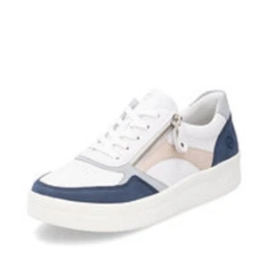 Remonte Sneakers Lace-Up Sports Shoes Leather White Blue F0J01 - Picture 1 of 11