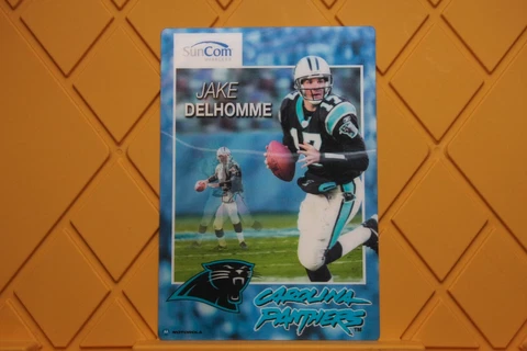 NFL Jake Delhomme Carolina Panthers promo 3-D Photo Poster Card 9x13 CLEAN Cover
