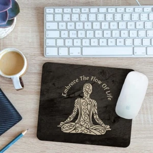 Embrace the Flow of Life Mouse Mat Pad Yoga Meditation Spiritual Gift 24cmx19cm - Picture 1 of 11