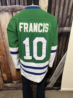 Camiseta deportiva de hockey CCM vintage Ron Francis Hartford Whalers réplica NHL talla 48 nueva con etiquetas Foto 1 de 4