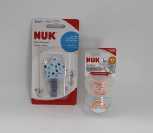 NUK  Silikon-Schnuller  0-6 M + NUK Schnullerband - Bild 1 von 2