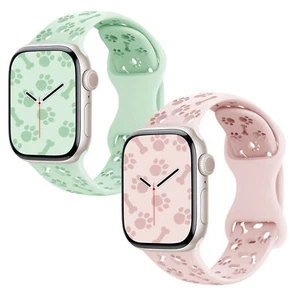 Soft Silicone Breathable Sport Band for Apple Watch Ultra Series 10 9 5 3 1 SE - Picture 1 of 24