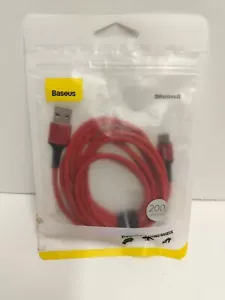 6 Ft Charging Cable USB 2.0 A Plug to USB C plug 20V 3A Current Red BASEUS - Picture 1 of 6