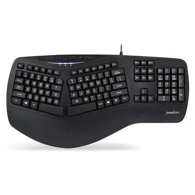 PERIBOARD-312 Ergonomic Backlit Keyboard with Split Design Big Print Keys 2 E... - Bild 1 von 4