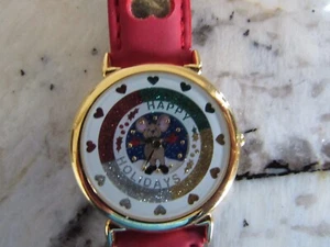 VTG Christmas Watch Ladies Girls Sparkling Glitter Christmas Made in Hong Kong - Picture 1 of 5
