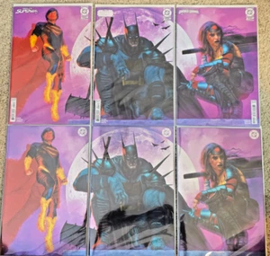 ABSOLUTE BATMAN/SUPERMAN/WONDER WOMAN #1 JUEGO DE CONEXIÓN MARCA LANZAS REG & FOIL - Imagen 1 de 9