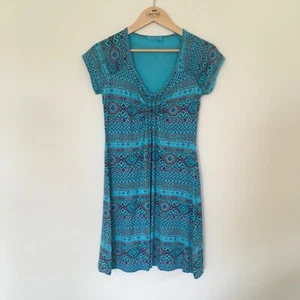Fresh Produce Geo Stamped Emma Dress Size XS Blue Aztec Print Coastal Cowgirl - Picture 1 of 10