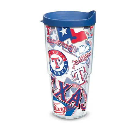 TEXAS RANGERS, 24oz DOUBLE WALL,  TUMBLER FROM TERVIS  WITH LID INCLUDED Cover