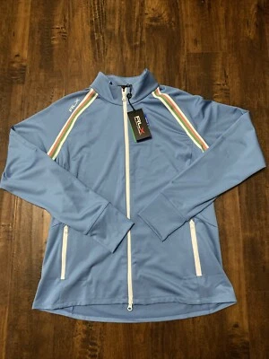Jaqueta de golfe feminina RLX Ralph Lauren nova com etiquetas zíper completo azul tamanho grande $138. E2 - Imagem 1 de 4