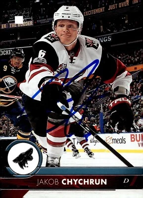 Jakob Chychrun - Signed 2017-18 Upper Deck Series 1 Card #9 - Arizona Coyotes - Image 1 of 2