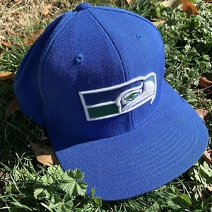 SEATTLE SEAHAWKS MITCHELL & NESS LOGO SNAPBACK ROYAL BLUE HAT CAP - Picture 1 of 3