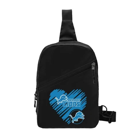 Love Style Detroit Lions Black Chest Package Folding Cross-body Chest Bag Cover