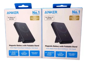 2 Stück Anker - MagGo Magnetische Powerbank mit Ständer (10000mAh, 20W) Schwarz - Bild 1 von 2