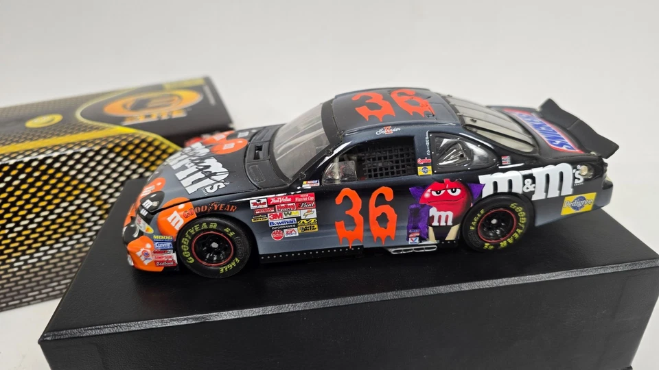 Ken Schrader #36 2002 M&Ms Halloween Elite 1/24 Grand Prix NASCAR Diecast Signed - Image 1 of 4