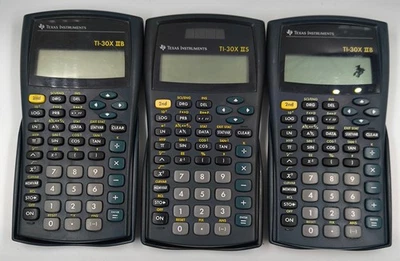 Lot of 3 Texas Instruments TI-30X IIS and TI-30X IIB Calculators - Not Tested - Image 1 of 4