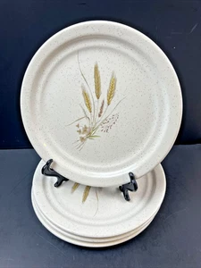 4 Treasure Craft Keramik Geschirr Teller ~ 9,25" Weizenkorn gesprenkeltes Muster - Bild 1 von 5
