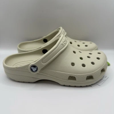 Crocs Adulto Mujer’s Clásico Zueco Zapatos Sin Cordones Beige Hueso EE. UU. 9 Nuevo Con Etiquetas Foto 1 de 4