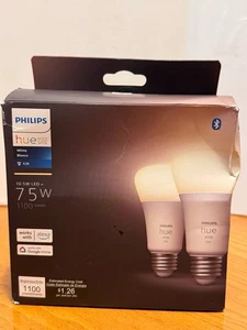 PHILIPS HUE White Blanco A19 - E26 Smart bulb 75 W - 1100 Lumen (2-pack) - Picture 1 of 7