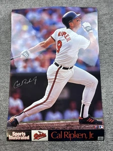 Poster Vintage Baltimore Orioles Cal Ripken Jr Sport Illustrato MLB Baseball - Foto 1 di 14