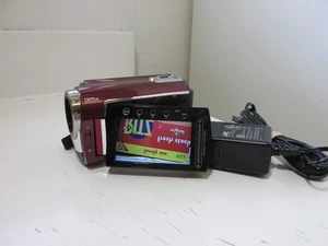 JVC Everio GZ-MG330RU Hybrid 30GB Hard Disk Digital Camcorder Red Tested Works - Picture 1 of 16