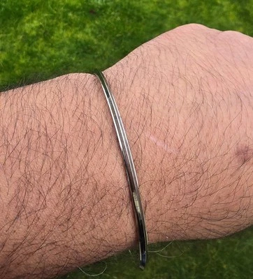 Edelstahl dünner Kara Sikh Singh Kaur Khalsa Armreif One Edge Kragen Design - Bild 1 von 4